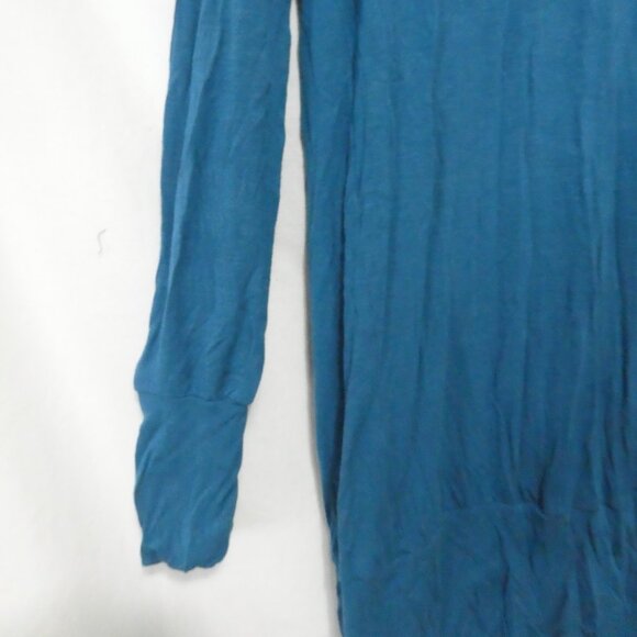 COVET | small | Elegant Blue Cowl Neck Long Sleeve Sweater Dress - Picture 6 of 14